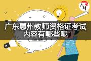 广东惠州教师资格证考试内容有哪些呢？