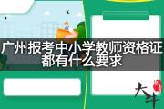 广州报考中小学教师资格证都有什么要求？