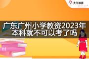 广东广州小学教资2023年本科就不可以考了吗？