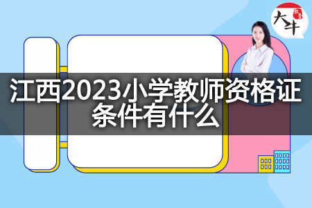 江西2023小学教师资格证条件