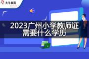 2023广州小学教师证需要什么学历？