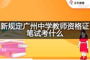 新规定广州中学教师资格证笔试考什么？
