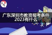 广东深圳市教资报考条件2023有什么？