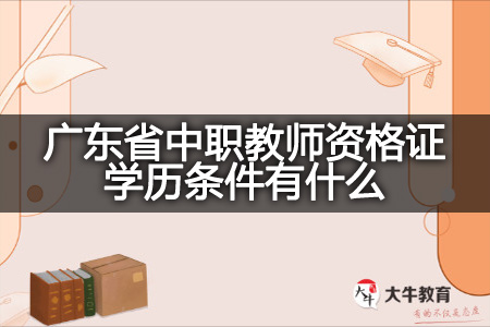 广东省中职教师资格证学历条件