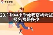 23广州中小学教师资格考试报名费是多少？
