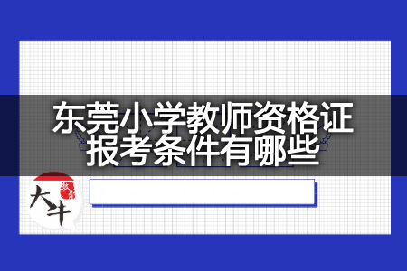 东莞小学教师资格证报考条件