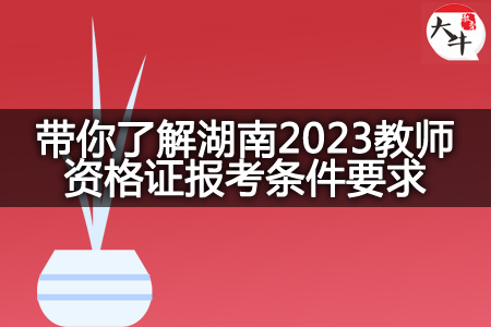 湖南2023教师资格证报考条件