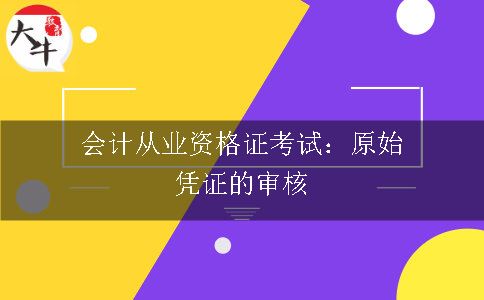 会计从业资格证考试：原始凭证的审核