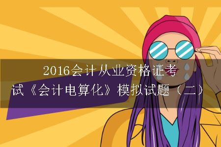 2016会计从业资格证考试《会计电算化》模拟试题（二）