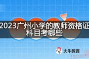 2023广州小学的教师资格证科目考哪些？