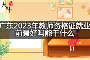 广东2023年教师资格证就业前景好吗能干什么？