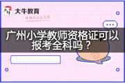 广州小学教师资格证可以报考全科吗？