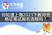 你知道上海2023下教师资格证笔试报名流程吗？