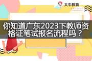 你知道广东2023下教师资格证笔试报名流程吗？