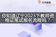 你知道辽宁2023下教师资格证笔试报名流程吗？
