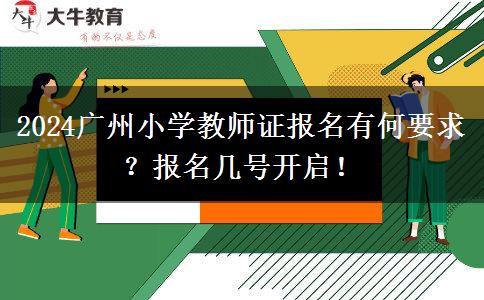 2024广州小学教师证报名有何要求？报名几号开启！