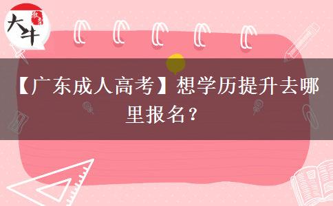 【广东成人高考】想学历提升去哪里报名？