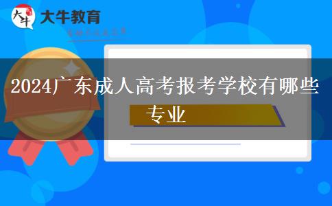 2024广东成人高考报考学校有哪些专业