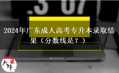 2024年广东成人高考专升本录取结果（分数线是？）