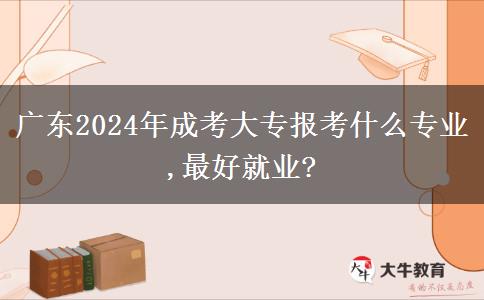 广东2024年成考大专报考什么专业,最好就业?