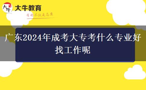 广东2024年成考大专考什么专业好找工作呢