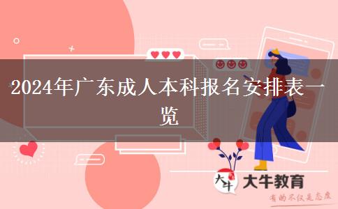 2024年广东成人本科报名安排表一览