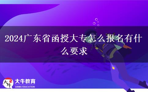 2024广东省函授大专怎么报名有什么要求