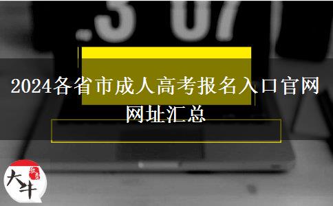 2024各省市成人高考报名入口官网网址汇总