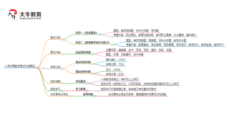 小学体育教资考试考什么？具体内容是？思维导图