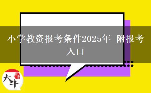 小学教资报考条件2025年 附报考入口