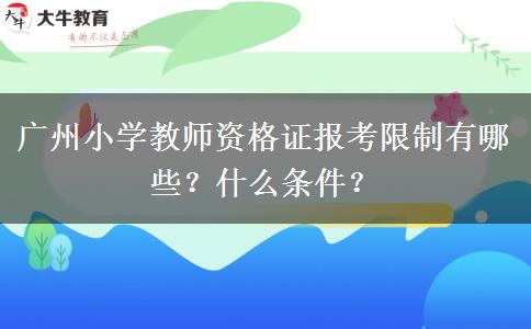 广州小学教师资格证报考限制有哪些？什么条件？